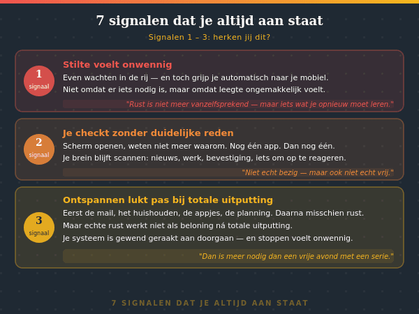 7 Signalen dat je altijd aan staat